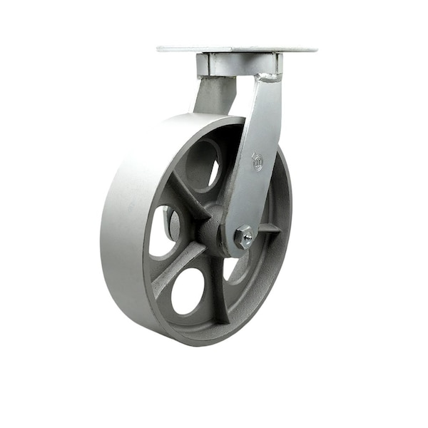 10'' Heavy Duty Red Semi Steel Cast Iron Wheel Swivel Caster with Swivel Lock